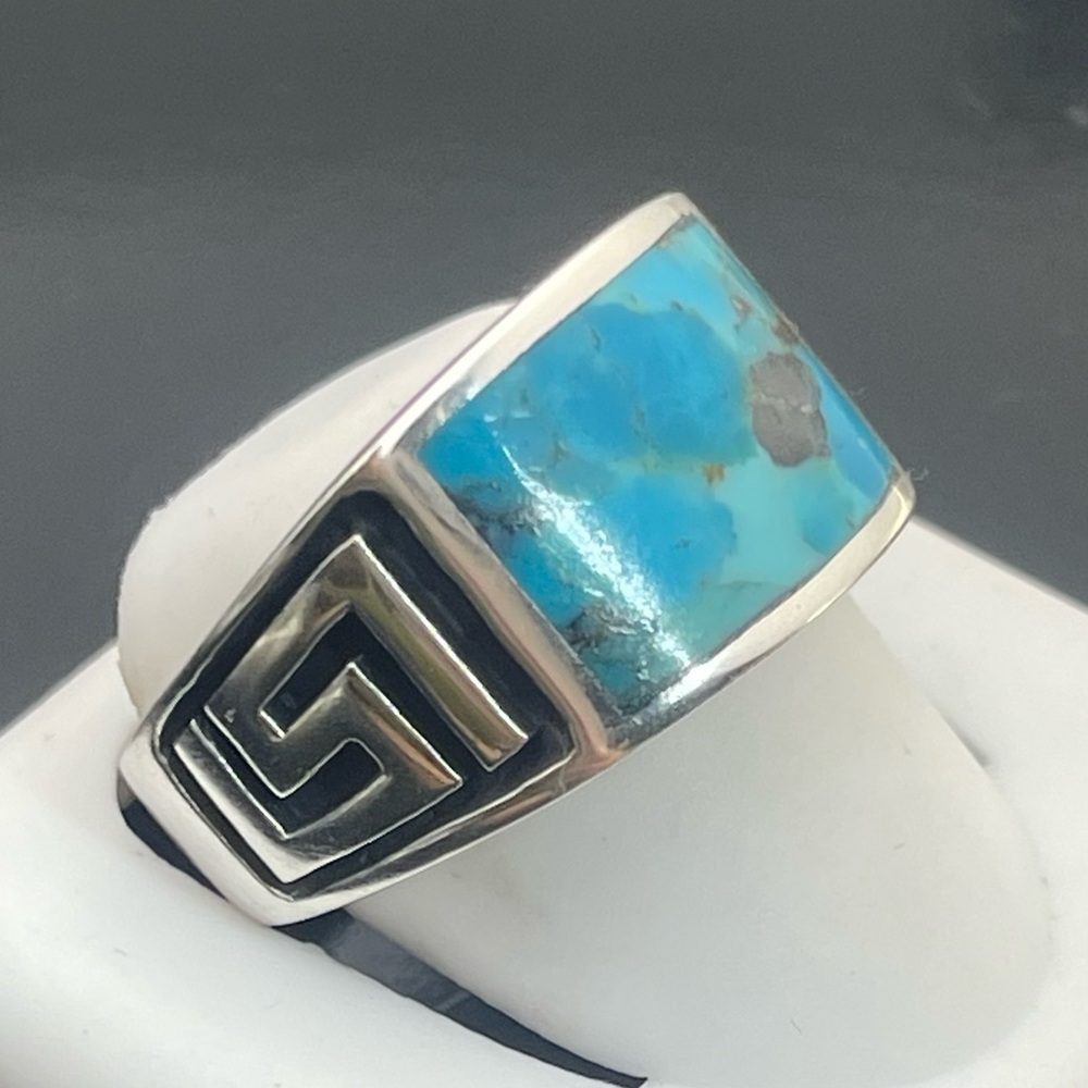 Size 9,10,11,12 option turquoise Mens ring